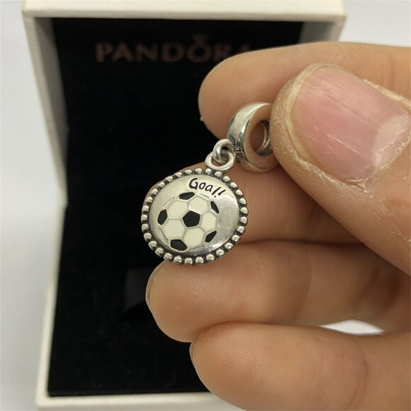 ✨🔥Pandora Soccer Dangle Charm Goal! Charm S925 Sterling Silver - Picture 2 of 7